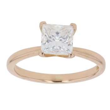 18ct Yellow Gold 1.02ct Princess Cut Diamond Solitaire Ring