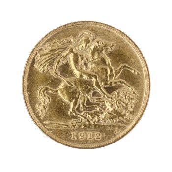 1912 George V Large Head UK Half Sovereign Coin