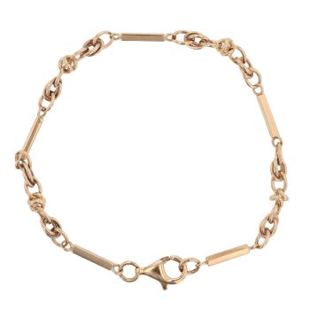 9ct Yellow Gold Bar and Knot Fancy Bracelet 8"
