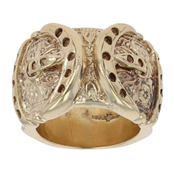 9ct Yellow Gold Patterned Buckle Ring
