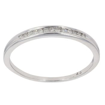 9ct White Gold 0.10ct Brilliant Cut Diamond Half Eternity Ring