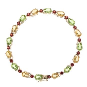 9ct Yellow Gold Multi-Gemstone Bracelet