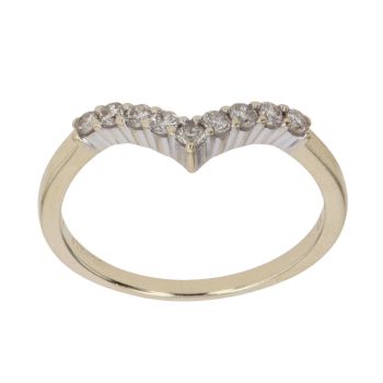 9ct Yellow Gold 0.26ct Brilliant Cut Diamond Wishbone Ring