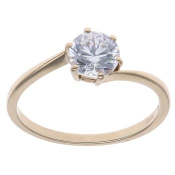 9ct Yellow Gold Cubic Zirconia Solitaire Ring