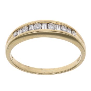 18ct Yellow Gold 0.33ct Brilliant and Baguette Cut Eternity Ring