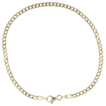 14ct Yellow Gold Curb Bracelet 9"