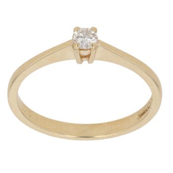 18ct Yellow Gold 0.10ct Brilliant Cut Diamond Solitaire Ring