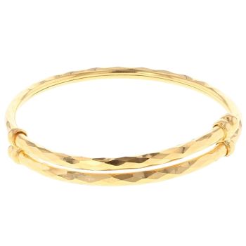22ct Yellow Gold Child's Patterned Faceted Cut Bangle