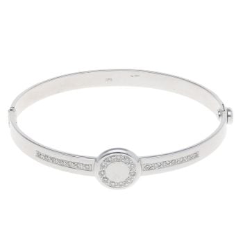 9ct White Gold 0.60ct Diamond Hinged Bangle
