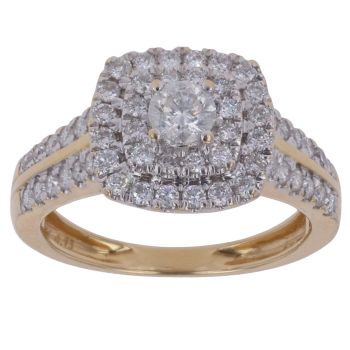 18ct Yellow Gold 0.75ct Brilliant Cut Diamond Cluster Ring