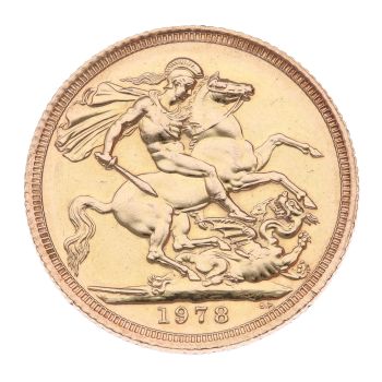 1978 Elizabeth II Decimal Portrait UK Full Sovereign Coin