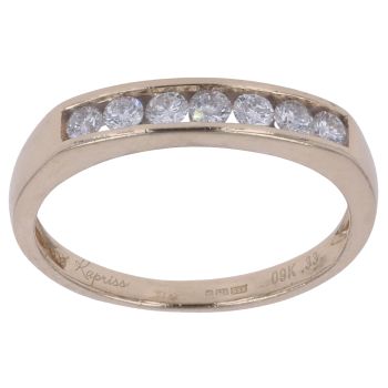 9ct Yellow Gold 0.33ct Brilliant Cut Diamond Half Eternity Ring