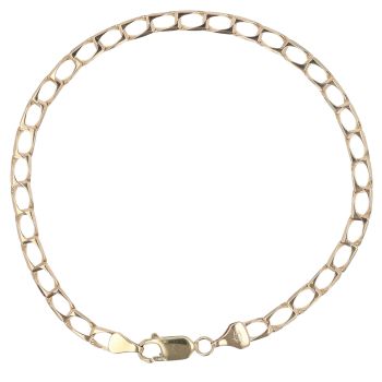 9ct Yellow Gold Square Curb Bracelet 9"