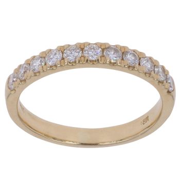 18ct Yellow Gold 0.50ct Brilliant Cut Diamond Half Eternity Ring