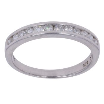 9ct White Gold 0.33ct Brilliant Cut Diamond Half Eternity Ring