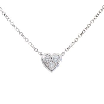 18ct White Gold 0.25ct Diamond Heart Pendant 18"