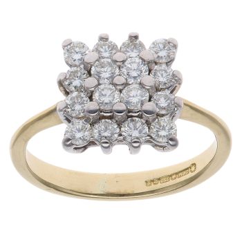 18ct Yellow Gold 1.00ct Brilliant Cut Diamond Cluster Ring