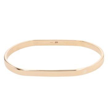 9ct Yellow Gold Oblong Plain Bangle