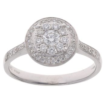 18ct White Gold 0.48ct Brilliant Cut Diamond Cluster Ring