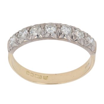 18ct Yellow Gold 0.50ct Brilliant Cut Diamond Half Eternity Ring