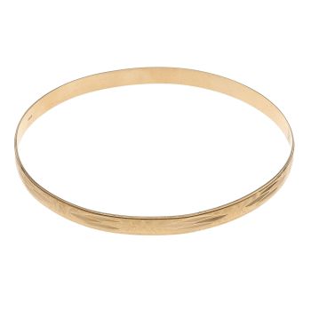 18ct Yellow Gold Patterned Bangle
