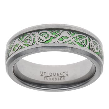 Unique & Co Tungsten And Green Carbon Fibre Wedding Ring