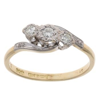 18ct Yellow Gold 0.15ct Diamond Trilogy Ring