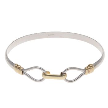 9ct Yellow and White Gold Hinged Bangle