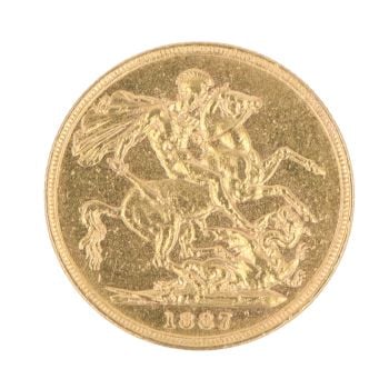 1887 Victoria Full Sovereign Coin
