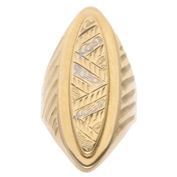 14ct Yellow And White Gold Textured Fancy Ring
