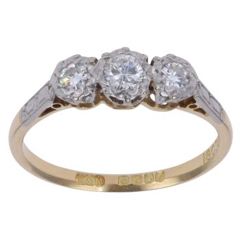 18ct Yellow Gold 0.30ct Diamond Trilogy Ring