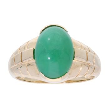 9ct Yellow Gold Jade Stone Set Ring