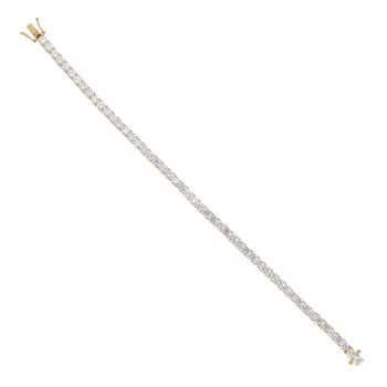 18ct Yellow Gold 8.20ct Brilliant Cut Diamond Tennis Bracelet 7"