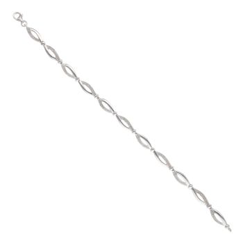 9ct White Gold 0.05ct Diamond Fancy Bracelet 7"