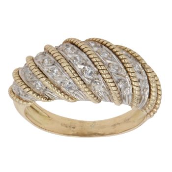 14ct Yellow And White Gold 0.15ct Diamond Fancy Ring