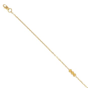 22ct Yellow Gold Bead Trilogy Bracelet 7"