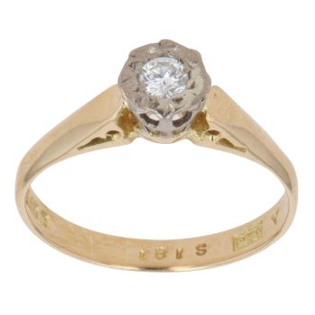 18ct Yellow Gold 0.10ct Diamond Solitaire Ring