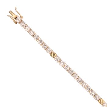 14ct Yellow Gold Cubic Zirconia Tennis Braelet 7.5"