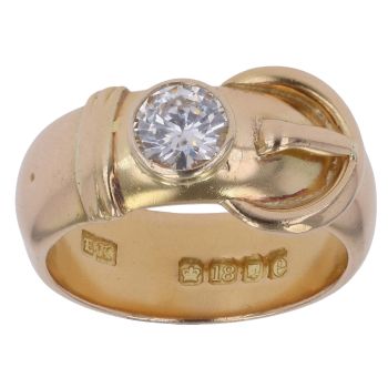 18ct Yellow Gold 0.65ct Diamond Buckle Ring