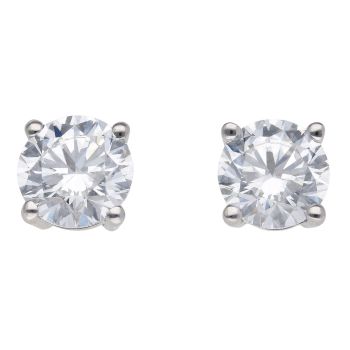 Platinum 2.00ct Brilliant Cut Lab Grown Diamond Solitaire Studs