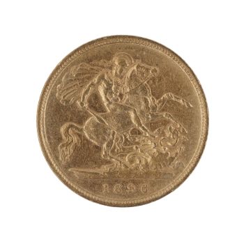 1896 Victoria Old Head UK Half Sovereign Coin