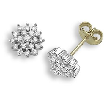 9 Carat Yellow Gold 50pts Clawset Earrings