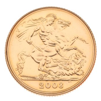 2008 Elizabeth II Fourth Portrait UK Full Sovereign Coin