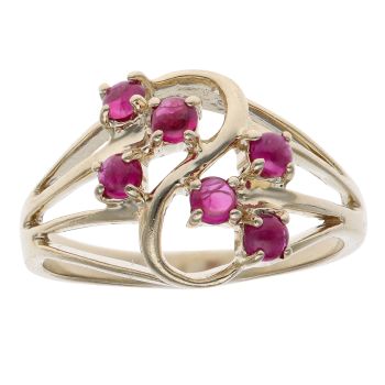 9ct Yellow Gold Ruby Cabochon Fancy Ring