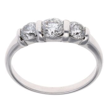 18ct White Gold 0.80ct Brilliant Cut Diamond Trilogy Ring