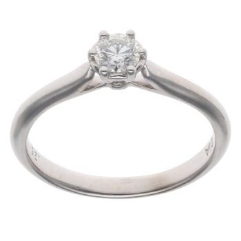 9ct White Gold 0.25ct Brilliant Cut Diamond Solitaire Ring