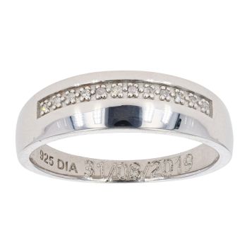 Sterling Silver 0.07ct Diamond Ring