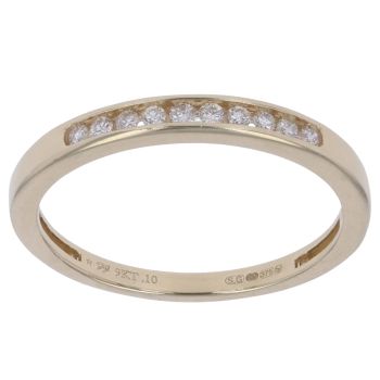 9ct Yellow Gold 0.10ct Brilliant Cut Diamond Eternity Ring