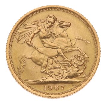 1967 Elizabeth II First Portrait UK Full Sovereign Coin