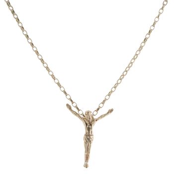 9ct Yellow Gold Crucifix and Belcher Chain 20"